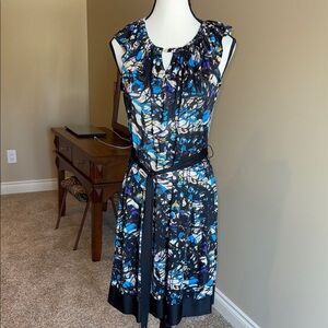 George Blue and Black Midi Sundress